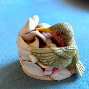 Vtg Harmony Kingdom Sweet Serenade Trinket Box Figurine Hummingbird Pristine